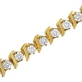 thumbnail image 4 of 2 Micron 14K Yellow Gold Plated Sterling Silver 5ct TDW Diamond Link Bracelet (K-L, I2-I3), 4 of 8