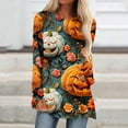 thumbnail image 2 of Raeneomay Long Sleeve Shirts for Women Oversize Women's Thanksgiving Round Neck Solid Color Loose Long Sleeved T-Shirt Top, 2 of 5