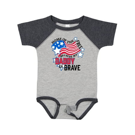 

Inktastic Home of the Free Because My Daddy is Brave Gift Baby Boy or Baby Girl Bodysuit