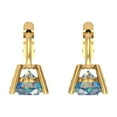 thumbnail image 4 of Clara Pucci 2Ct Synthetic Blue Moissanite Round Cut VVS1 Lever Back Drop Dangle 18k Solid hypoallergenic Gold Designer Earrings For April, 4 of 7
