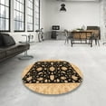 thumbnail image 4 of Ahgly Company Machine Washable Indoor Square Abstract Bakers Brown Area Rugs, 5' Square, 4 of 7