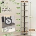 thumbnail image 2 of CAPHAUS Corner Bookshelf, 6 Tier Dark Grey Corner Bookshelf, 71.7-Inch Tall Corner Stand with Metal Frame, Industrial Round Corner Shelf Stand, Versatile Display Shelving Unit for Home Office Space, 2 of 9