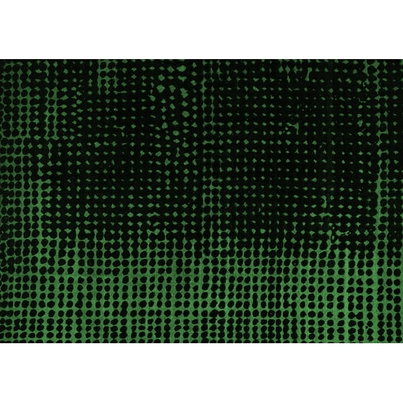 Ahgly Company Indoor Rectangle Abstract Emerald Green Modern Area Rugs, 8' x 10'