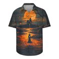 thumbnail image 3 of VBTAPA Novelty Party Shirts for Men Halloween 3D Printed Short Sleeve Button Down Shirt Hawaiian Beach Shirts Lightweight Holiday Blouses Orange XXXXL, 3 of 5