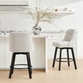 thumbnail image 2 of CHITA Upholstered Swivel Counter Bar Stool with Tufted Back Set of 2, Fabric in Cream, 2 of 12
