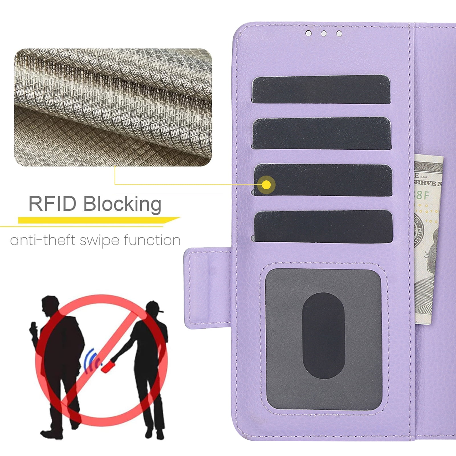 Wallet Case for Samsung Galaxy Z Fold 7 with S-Pen Holder and Credit Card Slots, Premium PU Leather RFID Blocking Magnetic Closure Flip Phone Case Cover for Samsung Galaxy Z Fold 7, Purple