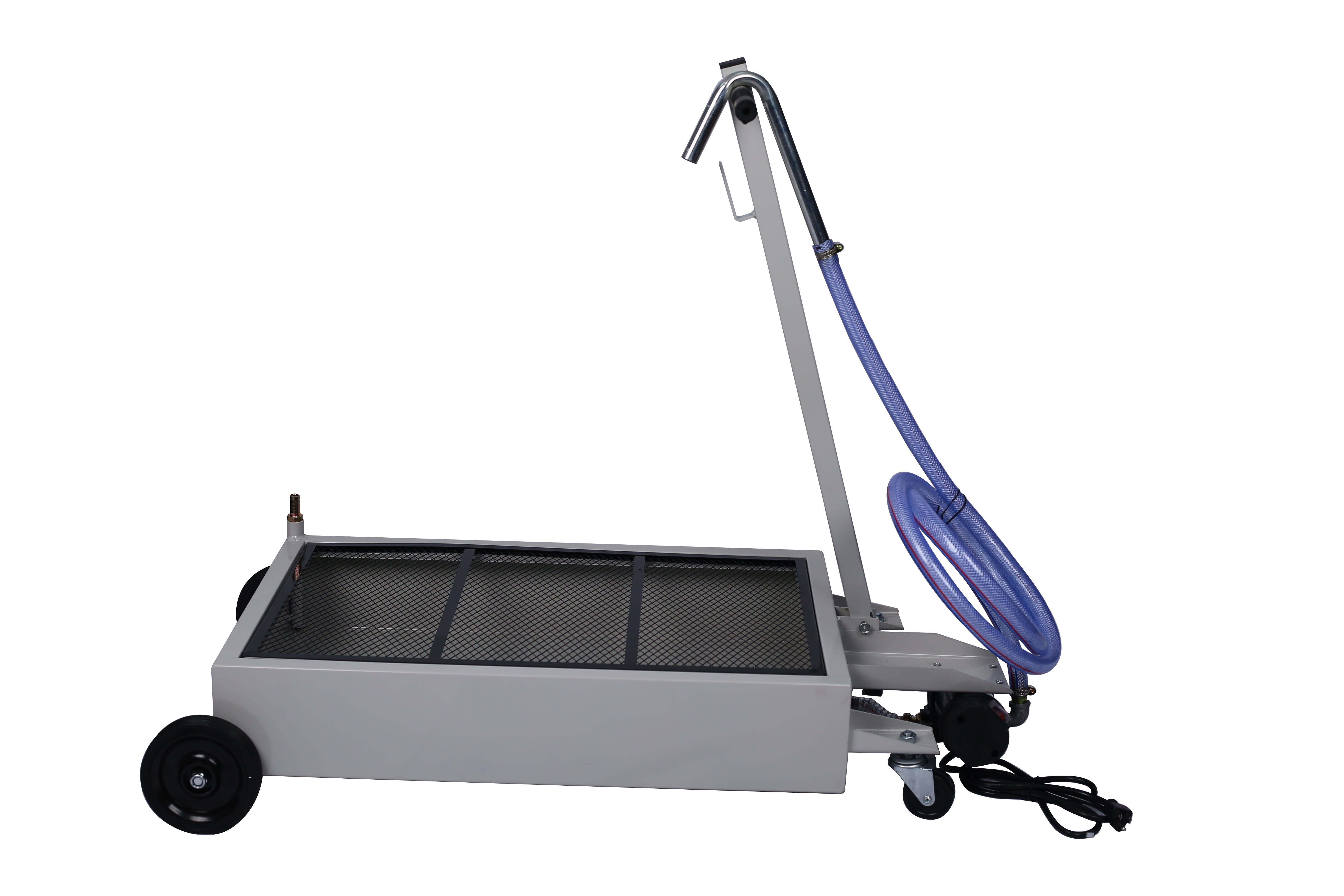 15-Gallon Oil Drain Pan, High-Impact Polypropylene, Manual Pump, Low-Profile Design