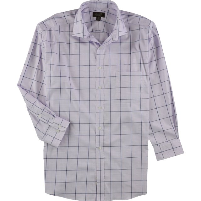 Tasso Elba Camisa de vestir con botones de Basketweave para hombre púrpura azul 17.5 Tasso Elba Button-Front