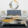 thumbnail image 3 of Designart "Elegance of Grey and Yellow Paint II" Abstract Bedding Covert Set - Abstract Yellow Modern Bed Set With 2 Shams, 3 of 5