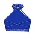 thumbnail image 4 of Miaeowve Kids Girls Halter Sleeveless Cross Back Jazz Vest Shirt Sparkly Rhinestones Modern Dance Performance Tank Tops Blue 8, 4 of 7