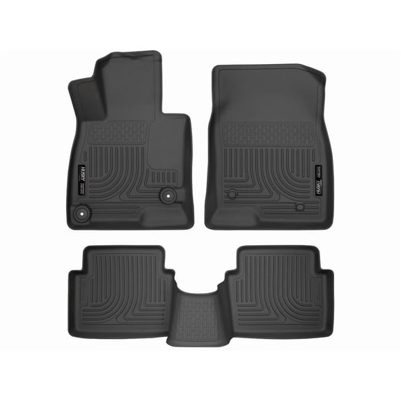 Husky Liners 98651 Weatherbeater Floor Mats Fit 2014-2018 Mazda 3 Hatchback, Sedan - Front/2nd Seat - Black
