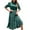 Green, variant on Kmdttou Women's Summer Casual Sexy FashionShort Sleeve Round Neck Solid Color Pleated Dress,Chic Day Dresses for Ladies Summer Wear