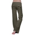 thumbnail image 5 of Grianlook Women Trousers Low Waisted Yoga Pants With Pockets Bottoms Ladies Long Sweatpants Full-Length Elastic Waist Jeggings green 4XL, 5 of 7