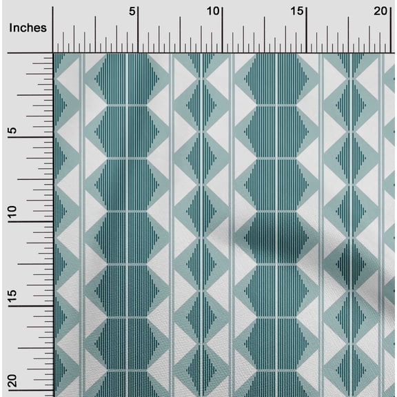 oneOone Viscose Chiffon Fabric Triangle & Hexagon Geometric Print Sewing Fabric BTY 42 Inch Wide