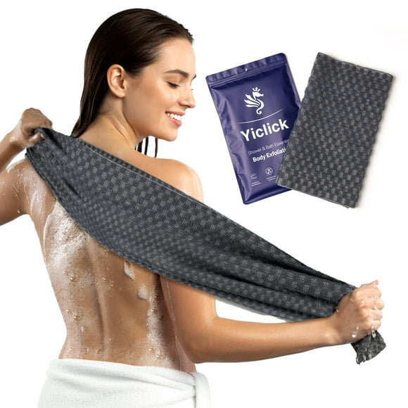 Toalla Exfoliante Yiclick para Duchas con Esponja para la Espalda