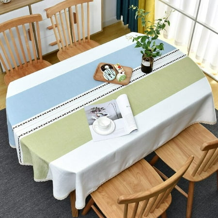 

ASWMXR high quality luxury cotton Linen melange Table cloth lace selvage embroidery Thick hotel Wedding Dining oval Table Cloth Cover