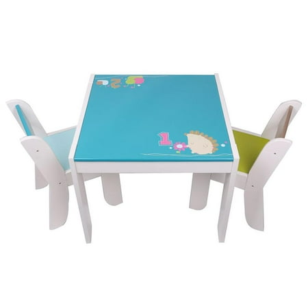 Labebe Wooden Activity Table Chair Set, Blue Hedgehog Toddler Table ... Labebe Wooden Activity Table Chair Set, Blue Hedgehog Toddler Table ...