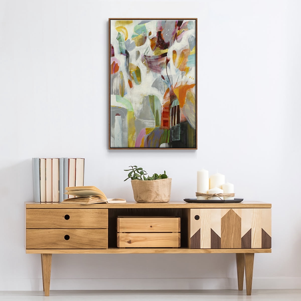 Renewal Framed Premium Gallery Wrapped Canvas - Ready to Hang - 27 x 41 - Walnut Floating Frame