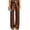 Brown, variant on Women's Wide Leg Palazzo Pants Satin Silky Dressy Casual Shiny Sparkle Sequin Party Night Out Work Trouser Khaki S