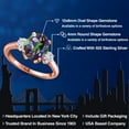 thumbnail image 2 of Gem Stone King 18K Rose Gold Plated Silver Ring Mystic Quartz Moissanite (3.46 Cttw), 2 of 7
