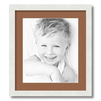 ArtToFrames 16x18" Matted Picture Frame with 12x14" Single Mat Photo Opening Framed in 1.25" Satin White Frame and 2" Paloma Mat (FWM-3966-16x18)