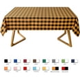 thumbnail image 3 of Checkered Tablecloth Stain Resistant Waterproof Wrinkle Resistant Washable Heavy Weight Table Cloth Gingham for Dining Room Halloween Decoration, Rectangle 60 x 120 Inch Black and Orange, 3 of 6