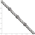 thumbnail image 2 of Sterling Silver Mens Antiqued Brushed Textured Link Bracelet (8.5 X 8.3) Made In Italy qg5731-8.5, 2 of 5