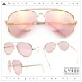 thumbnail image 2 of Pink Mirror Rose Gold Spring Hinge Iconic Teardrop Officer Cop Shade Sunglasses, 2 of 9