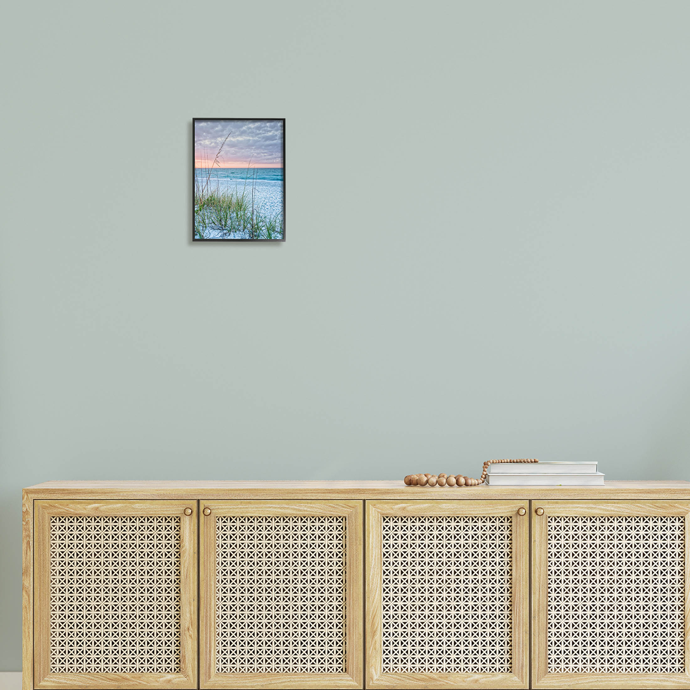 Stupell Industries Coastal Sea Grass Sprigs Beach Shore Photograph Black Framed Art Print Wall Art, Design by Mary Lou Photography