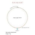 thumbnail image 6 of FOCALOOK Pearl Necklaces for Women Small Dainty Freshwater Cultured Baroque Pearl Strand Faux Pearl Gold Plated Choker Necklace with March Birthstone, 6 of 7