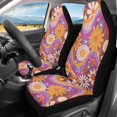 thumbnail image 2 of XYZCANDO Elastic Car Seat Covers Van SUV Truck, Breathable Thick Vehicle Seat Protector 2pcs Stretchy Cloth Daisy Musical Note, 2 of 10