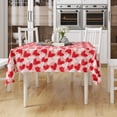 thumbnail image 4 of XAJAT 55‘‘x102'' Modern Pink Rectangle Tablecloth, Cotton Linen Table Covers with Love Heart Print, 4 of 4