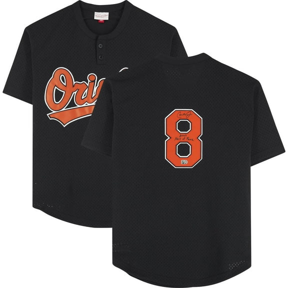 Cal Ripken Jr. White Baltimore Orioles Autographed Black Mitchell & Ness Replica Jersey with "2007 Hall of Fame" Inscription - Fanatics Authentic Certified