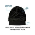 thumbnail image 2 of 3-Pack Unisex Black Sherpa Fleece-Lined Ribbed Beanie Hat, 2 of 2