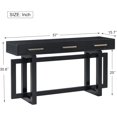 thumbnail image 2 of Contemporary Modern Entryway Console Table 57-Inch Extra Long Entry Sofa Table with Storage Drawers for Living Room Hallway, Black, 2 of 6