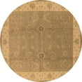 thumbnail image 1 of Ahgly Company Indoor Round Oriental Brown Traditional Area Rugs, 3' Round, 1 of 4