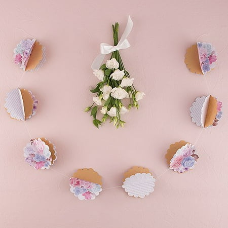 Printed Garland - 3D Floral Print Paper Garland