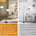 thumbnail image 5 of Lambaolom 80" 3-Lights Modern Dimmable Brown Arched Floor Lamp with Beige Drum, 5 of 7
