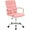 Pink, variant on High Back Desk Chair, Modern PU Leather Home Office Task Chair with Arms, Adjustable Swivel Computer Executive Chair with Wheels (Pink)