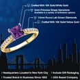 thumbnail image 2 of Gem Stone King 10K Two Tone Gold Purple Amethyst and Lab Grown Diamond Engagement Ring for Women | 0.83 Cttw | Princess 5MM | Gemstone February Birthstone | Size 6, 2 of 6