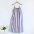 thumbnail image 2 of Taqqpue Women's Summer Nightdress Solid Color Scoop Neck Sleeveless Spaghetti Strap Dress Sleepshirt Sleep Flowy Cool Lounge Pajamas Nightwear with Built in Bra, 2 of 4