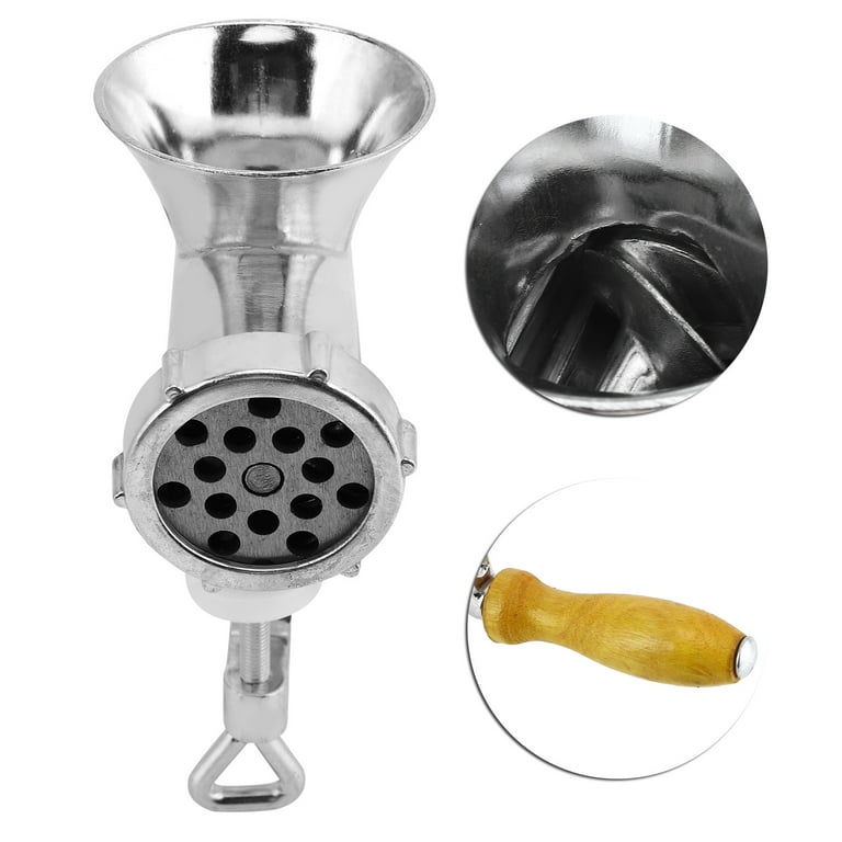 Manual Meat Grinder, Restaurants Butcher Shops Aluminum Alloy And Composite  Wood Small Meat Mincer With Ergonomics Handle