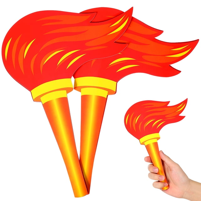 BRIGHTFUFU 2pcs Fake Paper Antorchas Deportes Concurso Antorchas Blancas Bordos de cartón