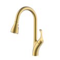 thumbnail image 5 of Boyel Living Kitchen Faucet with Pull Down Sprayer,Single Handle Kitchen Sink Faucets Extended Pull Down Hose Faucets with Deck Plate Suit to 1 or 3 Holes Brushed Gold, 5 of 11