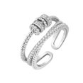 thumbnail image 1 of Anillo giratorio de plata con cuentas, puede aliviar el centrifugado, apertura ajustable, joyería para mujer, 1 of 4