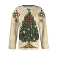 thumbnail image 4 of Stralyhd Christmas Womens Cardigan Plus Size Cute Xmas Tree Print Button Down Cardigan Sweaters Fall Winter Warm Cozy Long Sleeve Knitted Coat Light Green XL, 4 of 5
