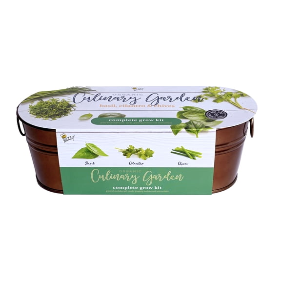 Buzzy Seeds Organic Culinary Windowsill Grow Kit Indoor Seed Starter