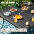 thumbnail image 6 of 9 Pieces Outdoor Patio Dining Set with Large Square Metal Table & Wicker Chairs Furniture Set- Navy Blue, 6 of 11