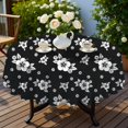 thumbnail image 4 of Pioneer Flower Floral Print Pattern Round Tablecloth 60 X 60 Inch, Wrinkle Resistant Wipeable Table Cloth for Kitchen Dining Picnic Patio Party, 4 of 6