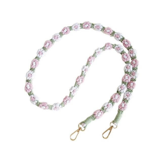 Cordón para teléfono de macramé CUTICAT llavero artesanal pulsera para teléfono Verde y rosa